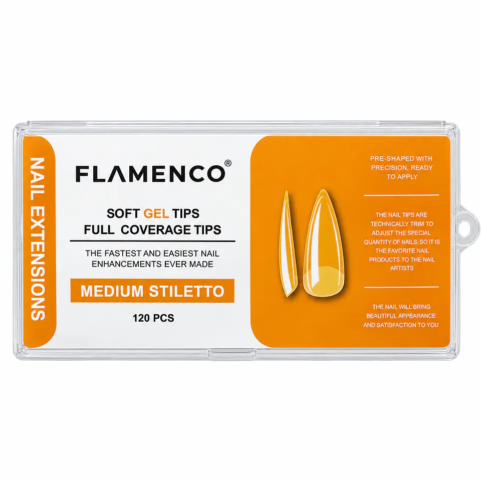 soft gel tips full coverage MEDIUM STILETTO 1