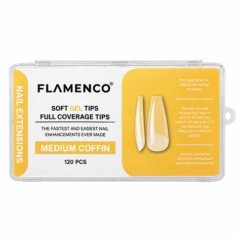 Soft gel tips full coverage medium coffin