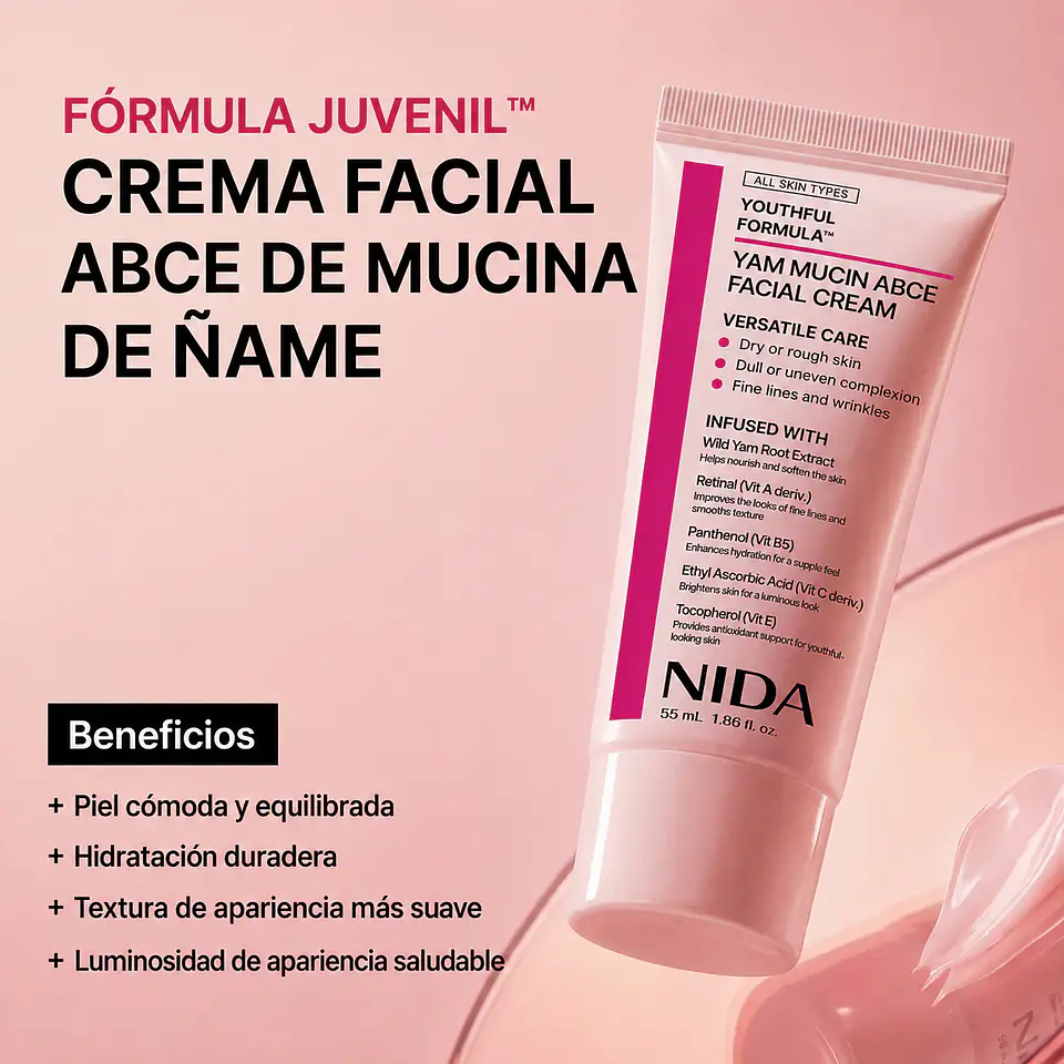 Yam Mucin ABCE Cream (NIDA) - 55ml Crema antiedad y reparadora con vitaminas A, B, C y E y retinal 4