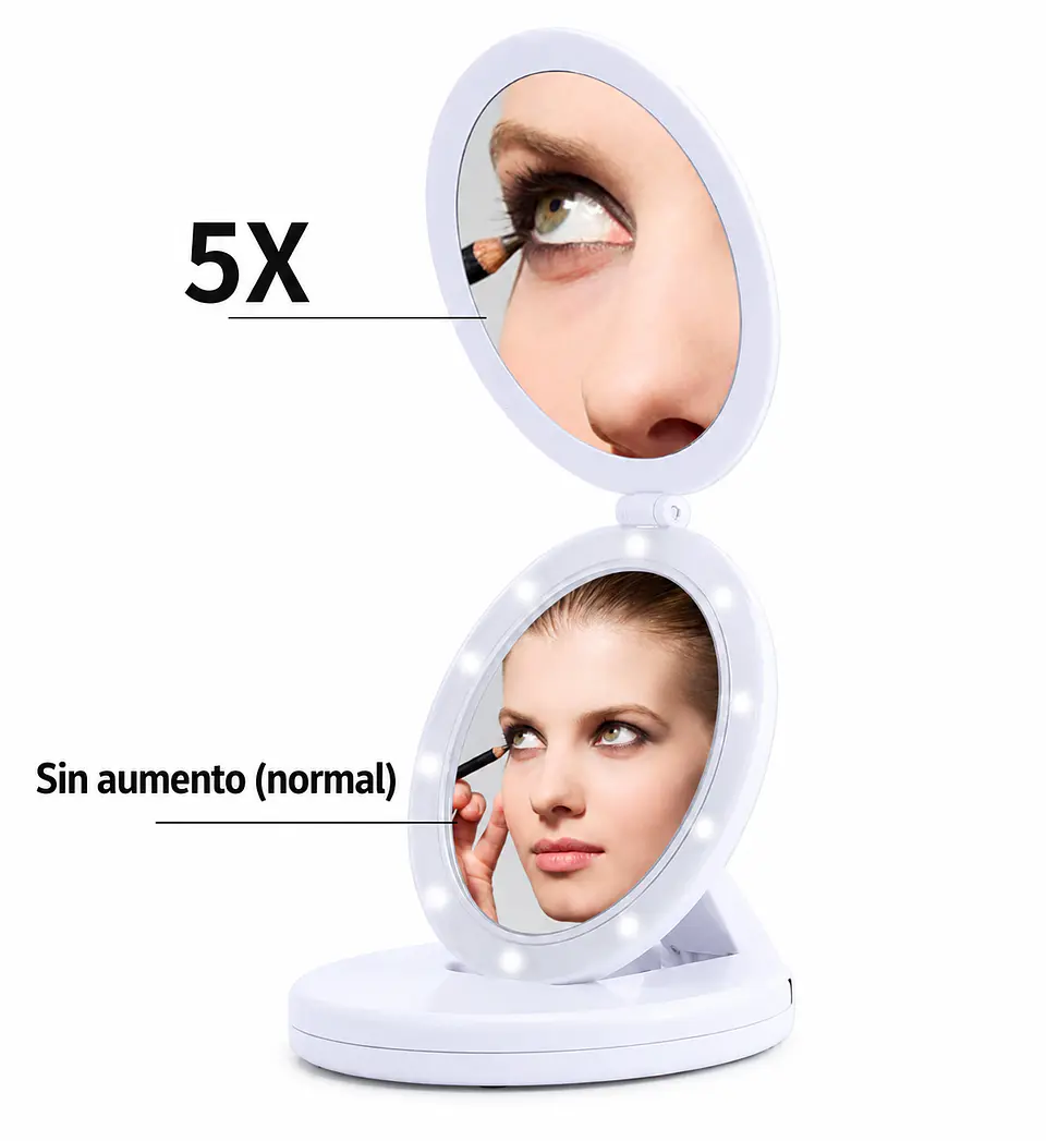 Espejo LED de Maquillaje con Aumento 5X 1