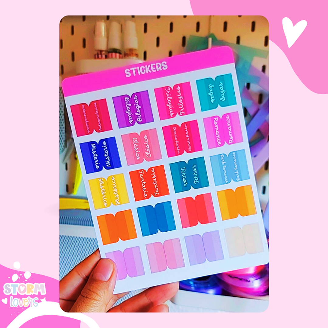 Láminas de Stickers Separadores — Temáticas Literarias 1