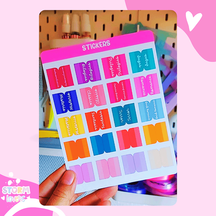 Láminas de Stickers Separadores — Temáticas Literarias 1