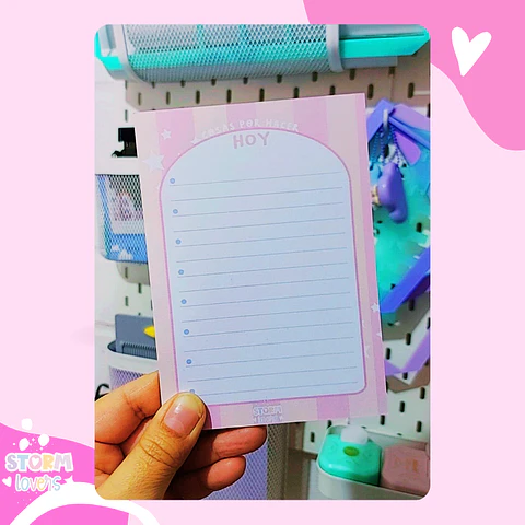 Taco de Notas (A6) Cosas que hacer Rosada