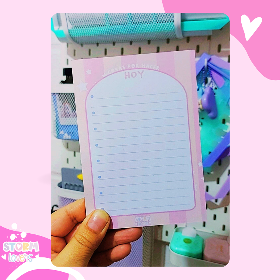 Taco de Notas (A6) Cosas que hacer Rosada 1