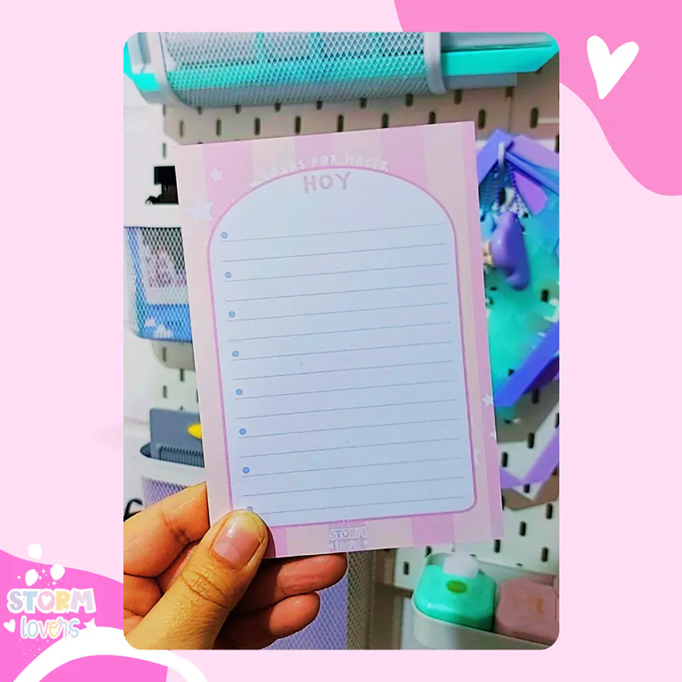 Taco de Notas (A6) Cosas que hacer Rosada 1