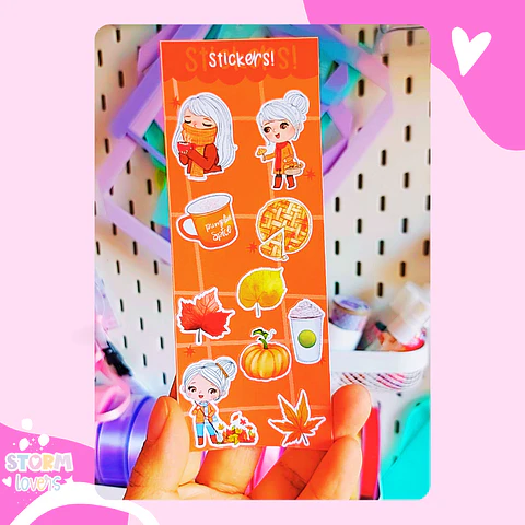 Laminas Stickers 15x6 Otoño Girl -01