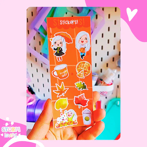 Laminas Stickers 15x6 Otoño Girl -02