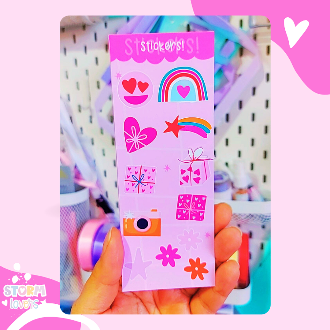 Laminas Stickers 15x6 Rosado 1