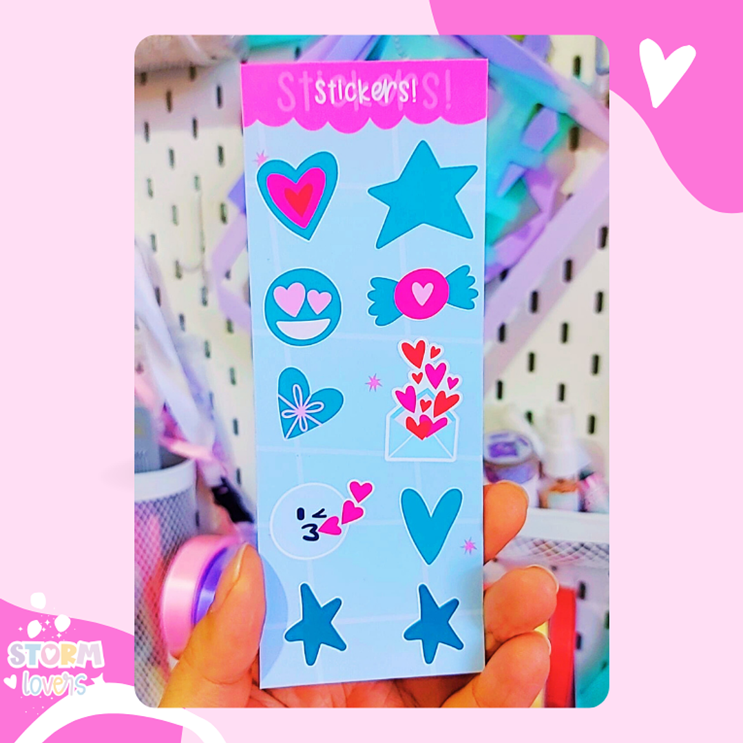 Laminas Stickers 15x6 Azulado 1