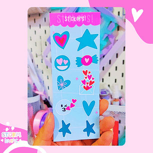 Laminas Stickers 15x6 Azulado