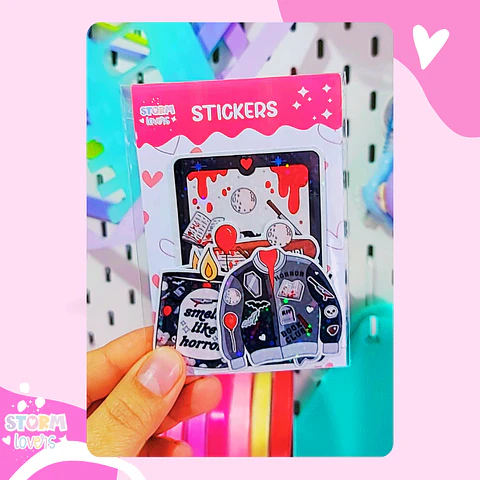 Set Stickers Book Terror
