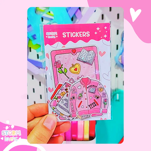 Set Stickers Book Romance