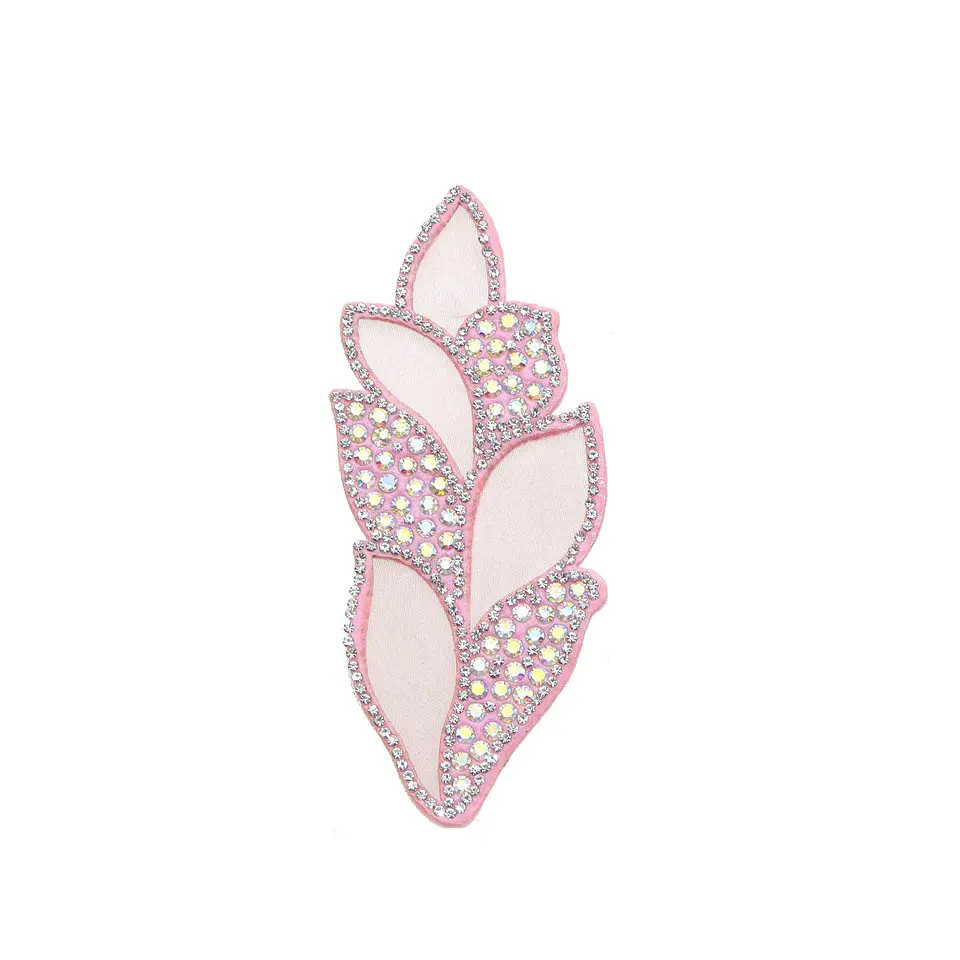 Aplicación con cristales Rosado 5x11cm 2