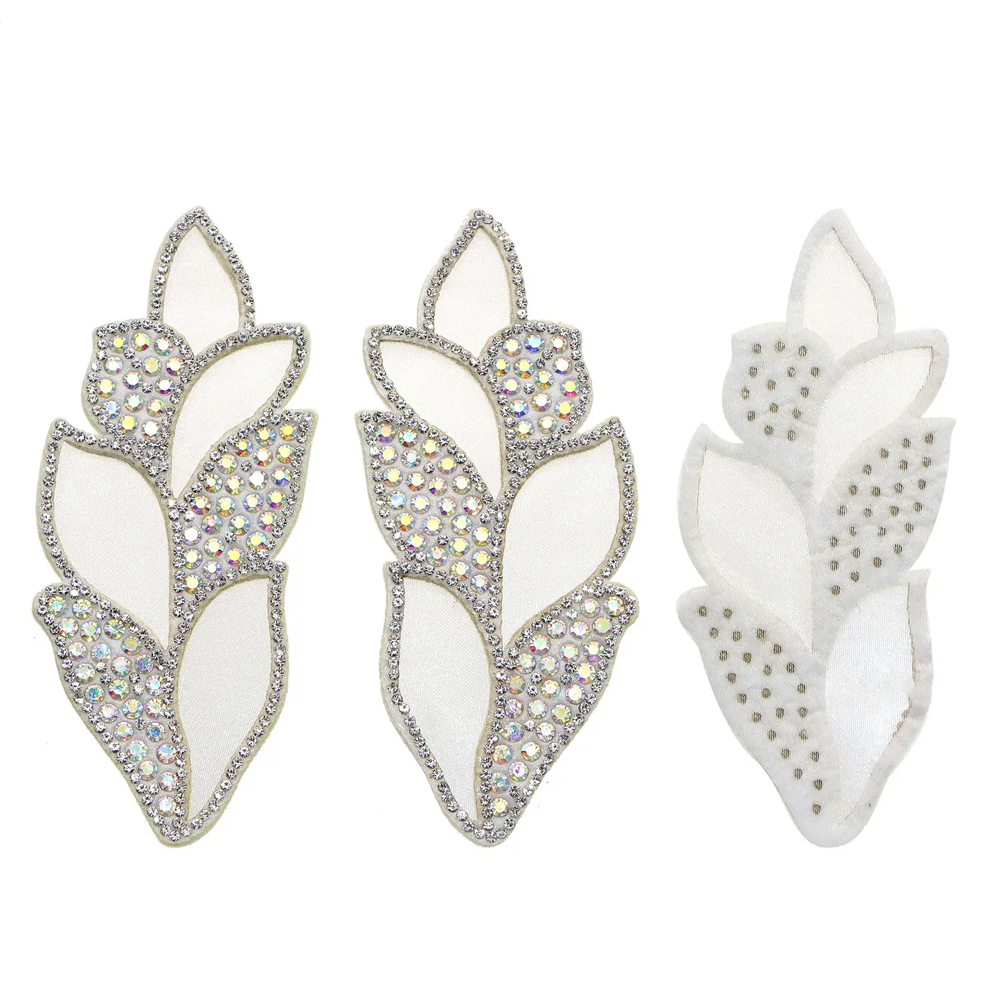 Aplicación con cristales blanco 5x11cm 1