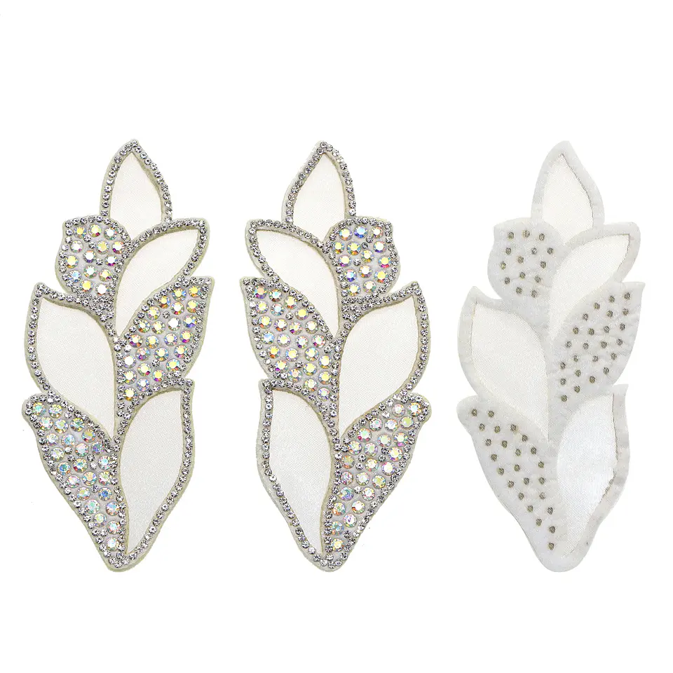Aplicación con cristales blanco 5x11cm 1