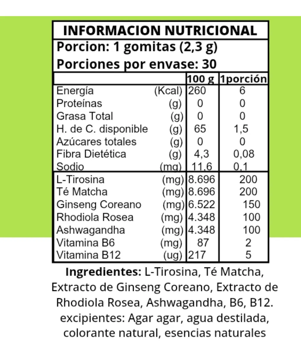 Focus Energy - Gomitas Para Energía Y Concentracion - Manzana Verde 5