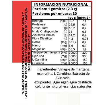 Fit Power Preentreno Detox En Gomitas sabor manzana 4