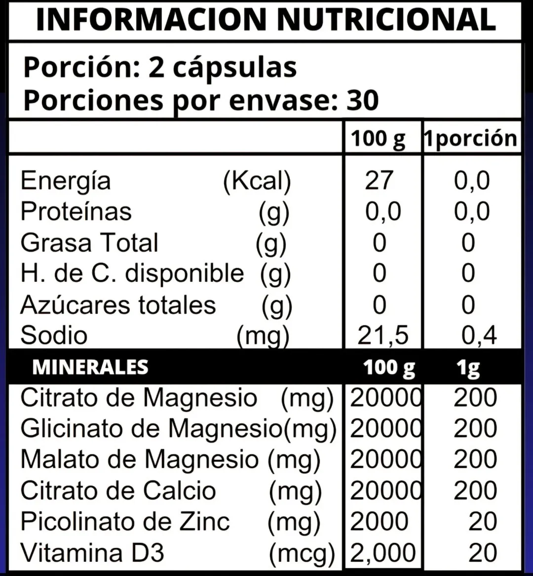 Magnesio 3 - Con Calcio, Zinc Y D3 - 60 Cápsulas 4