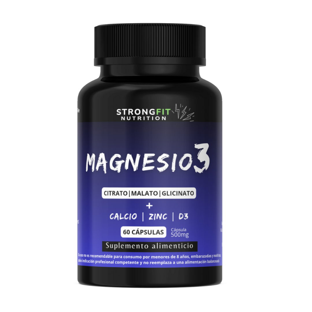 Magnesio 3 - Con Calcio, Zinc Y D3 - 60 Cápsulas 1