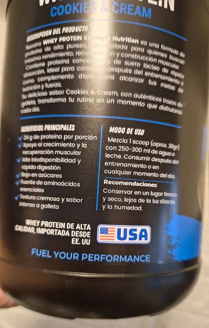 Whey Protein Cookies & Cream 1kg Strongfit Nutrition 4