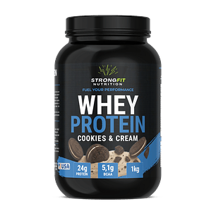 Whey Protein Cookies & Cream 1kg Strongfit Nutrition