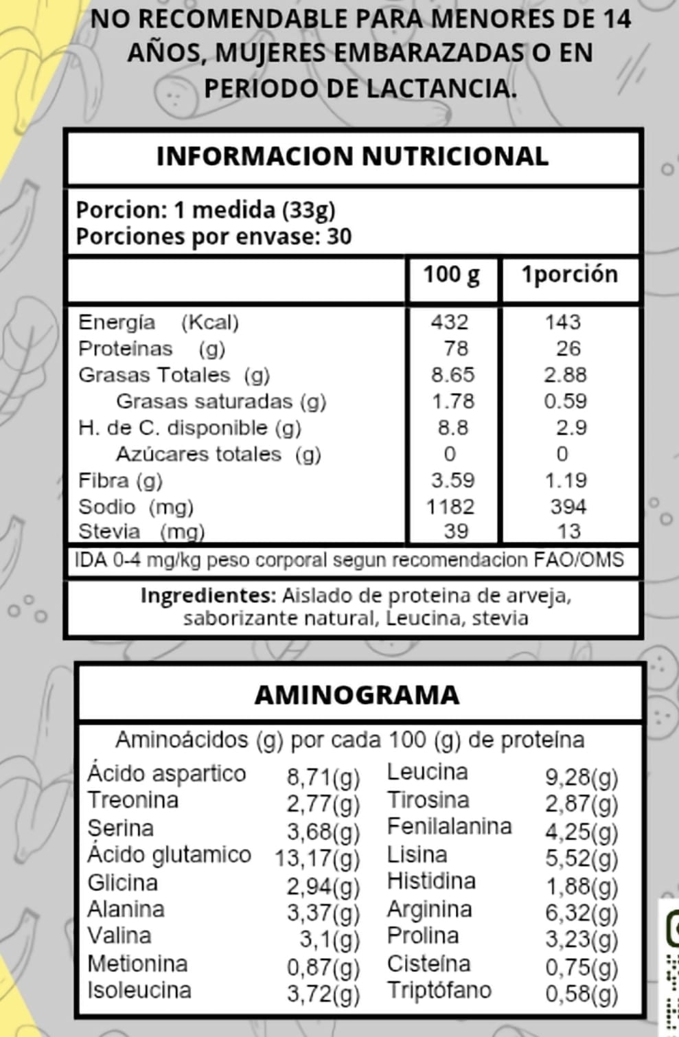 Proteína Vegetal 1kg Sabor Banana 5