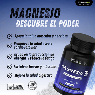 Pack Magnesio Con Calcio, Zinc Y D3 - 120 Cápsulas 2