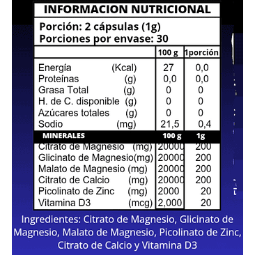 Pack Magnesio Con Calcio, Zinc Y D3 - 120 Cápsulas 3