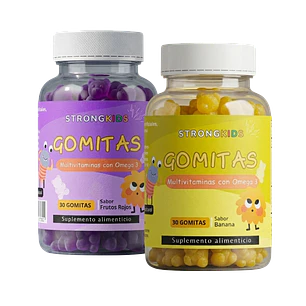 Pack Gomitas Multivitamínicas Infantil con Omega3 Strongkids