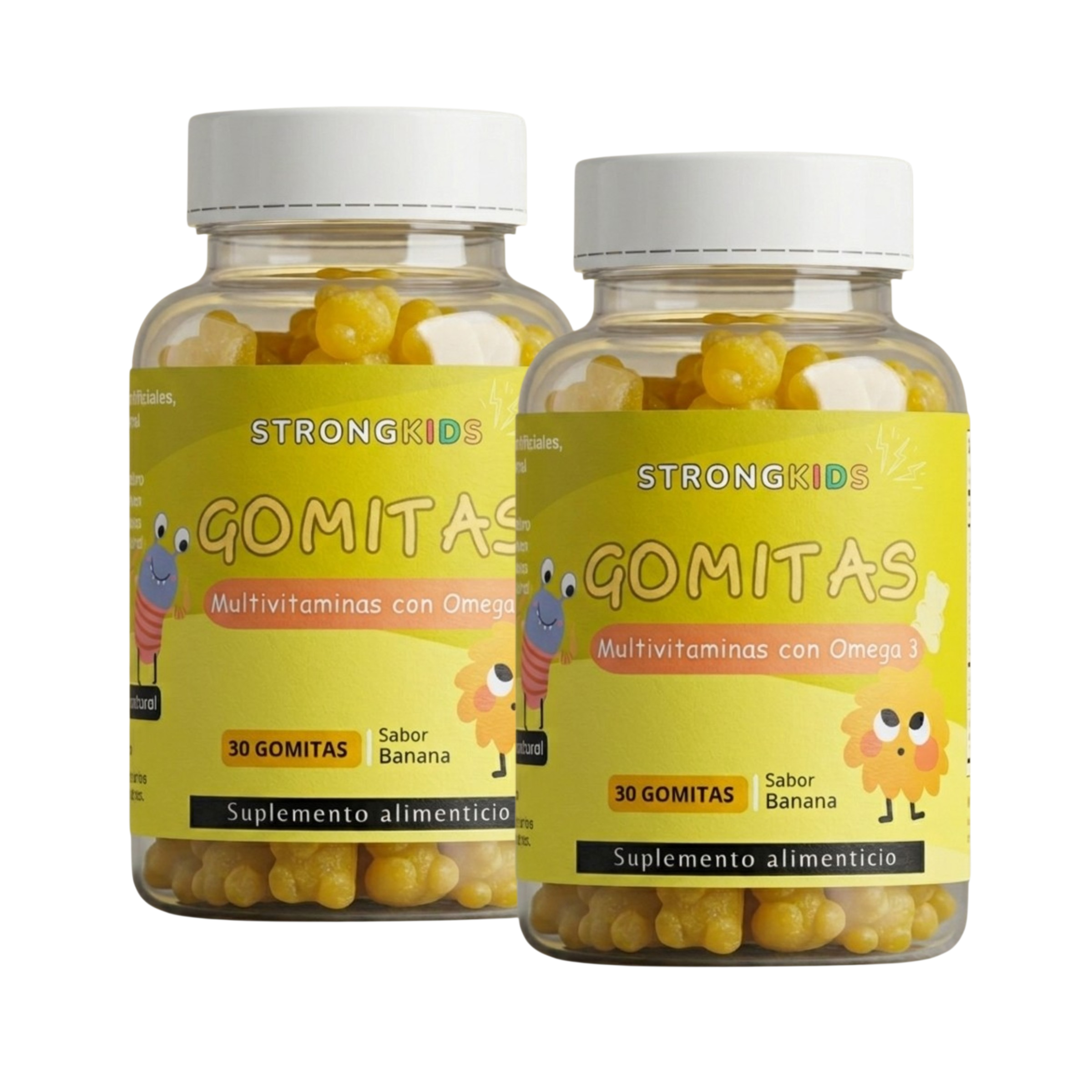 Pack 2x Gomitas Multivitamínicas Infantil con Omega3 Strongkids 2