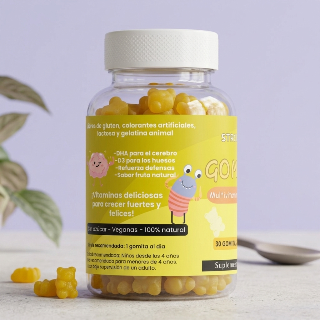 Pack 2x Gomitas Multivitamínicas Infantil con Omega3 Strongkids 5
