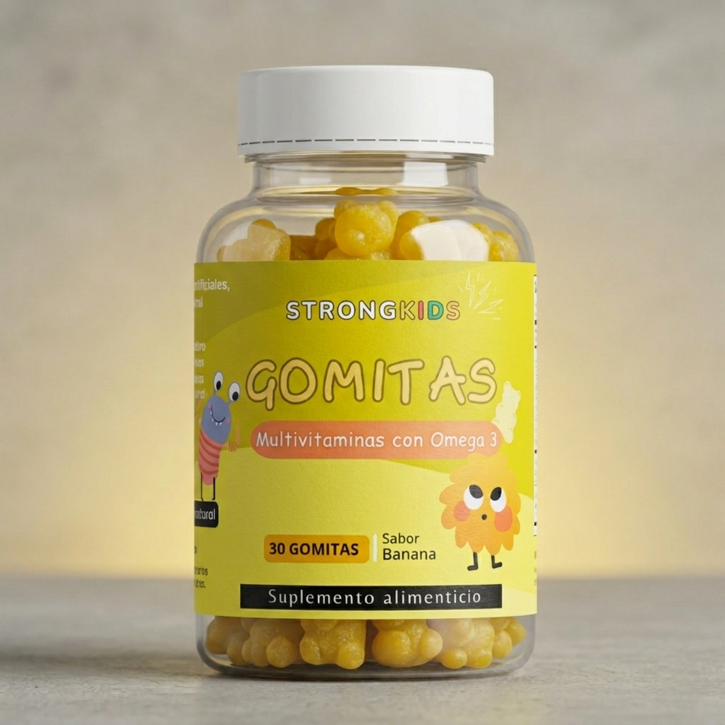 Pack 2x Gomitas Multivitamínicas Infantil con Omega3 Strongkids 4