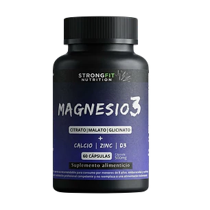 Magnesio 3 - Con Calcio, Zinc Y D3 - 60 Cápsulas
