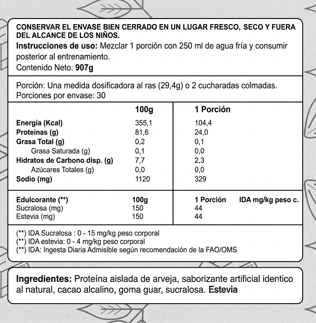Proteína Vegetal 2lb Sabor Chocolate 3