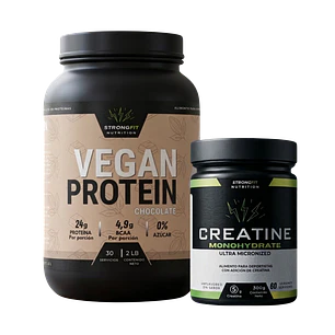 Pack Proteína Vegetal + Creatina Monohidratada 300g Strongfit