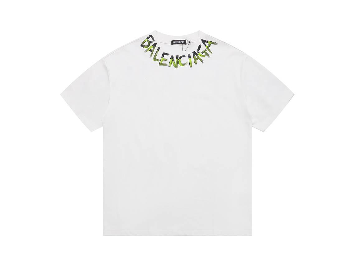 Balenciaga 100% cotton Hand-painted crew neck oversize T-shirt 3