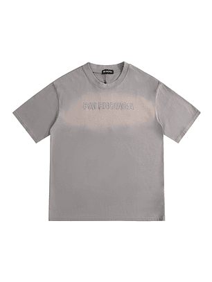 Balenciaga 100% cotton craft print embroidered washed oversize T-shirt