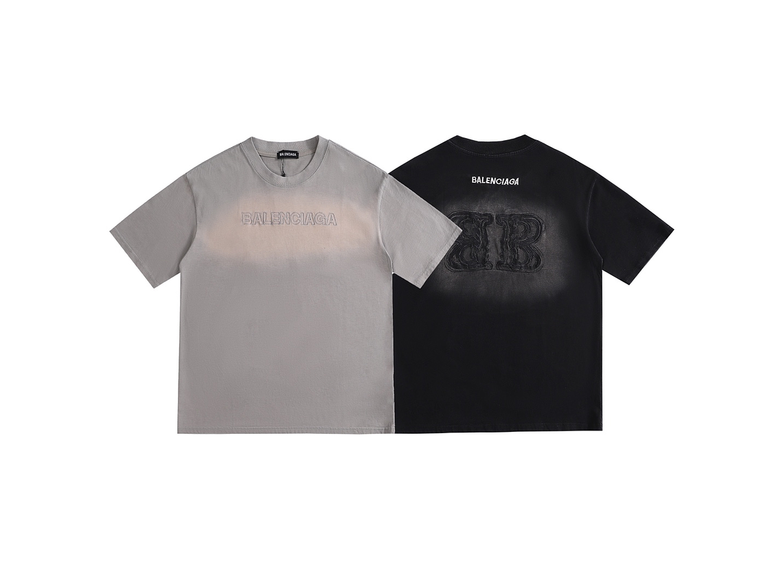 Balenciaga 100% cotton craft print embroidered washed oversize T-shirt 1