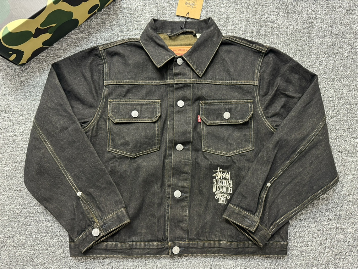 StussyxLevi's  SS24 Logo Embroidered denim Jacket 1