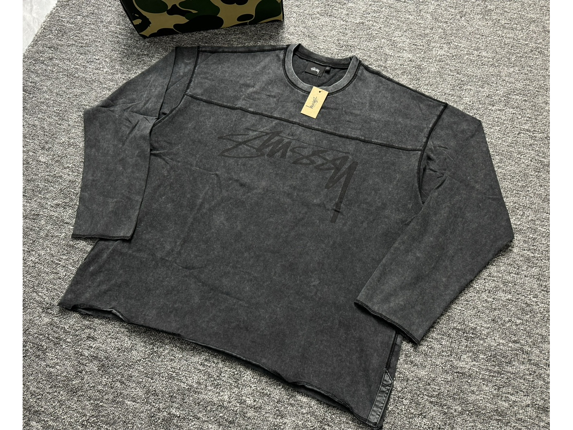Stussy FW24 FOOTBALL CREW PIGMENTDYED COTTON 2