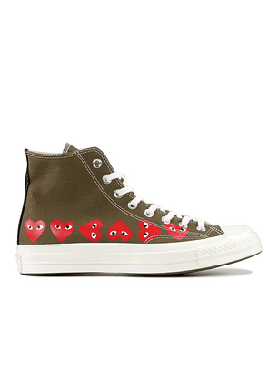 COMME DES GAR?ONS PLAY X CONVERSE CHUCK 70 HI TOP 'MULTI HEART'