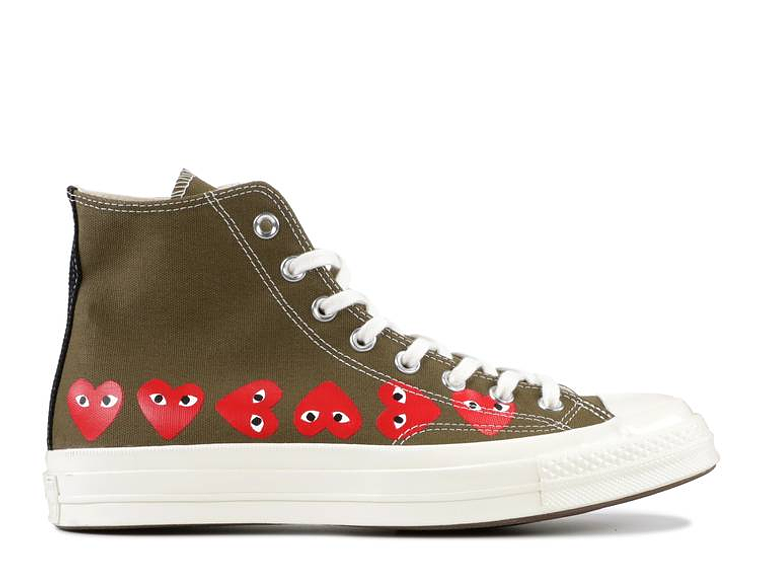 COMME DES GAR?ONS PLAY X CONVERSE CHUCK 70 HI TOP 'MULTI HEART' 1