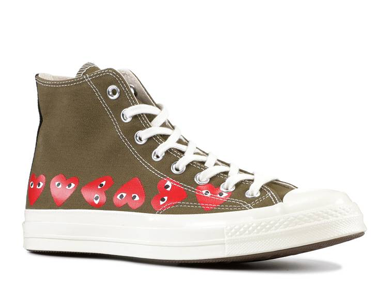 COMME DES GAR?ONS PLAY X CONVERSE CHUCK 70 HI TOP 'MULTI HEART' 2