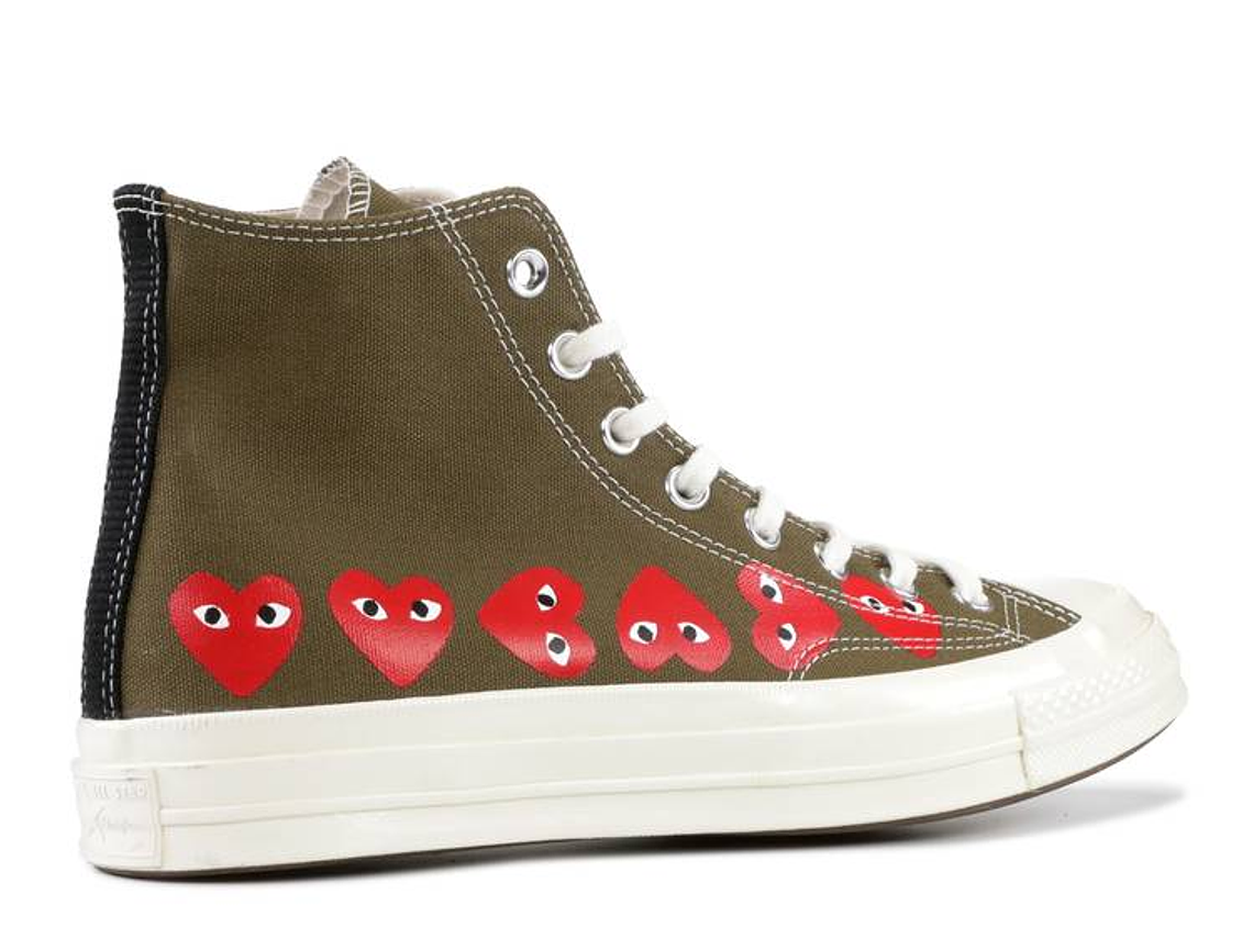 COMME DES GAR?ONS PLAY X CONVERSE CHUCK 70 HI TOP 'MULTI HEART' 3