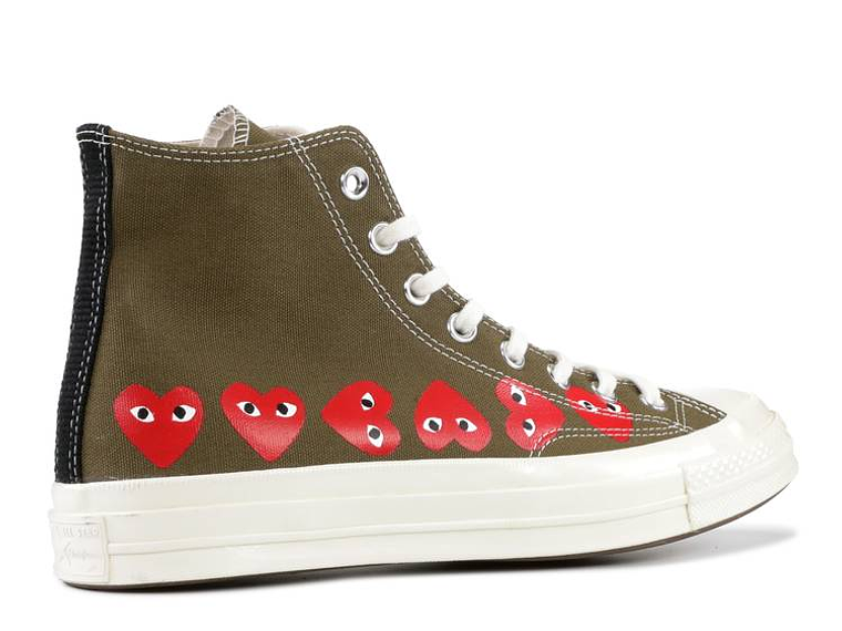 COMME DES GAR?ONS PLAY X CONVERSE CHUCK 70 HI TOP 'MULTI HEART' 3