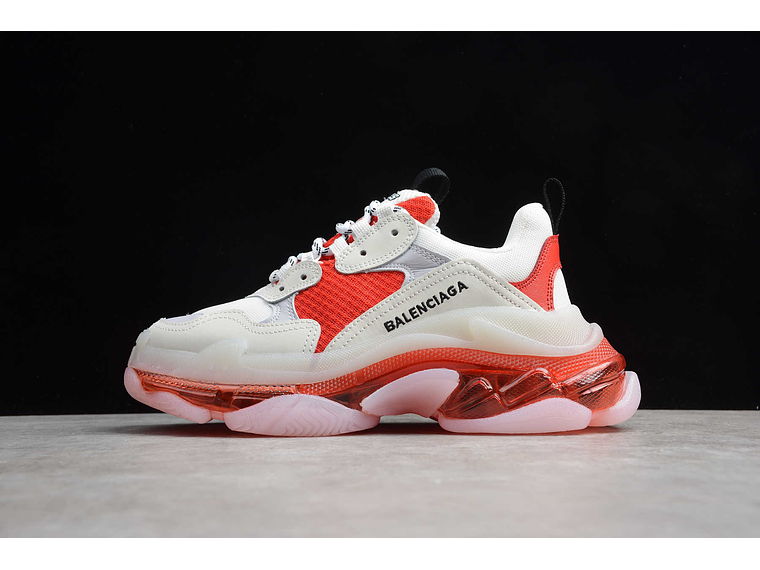 Balenciaga Triple S Clear Sole White Red 1