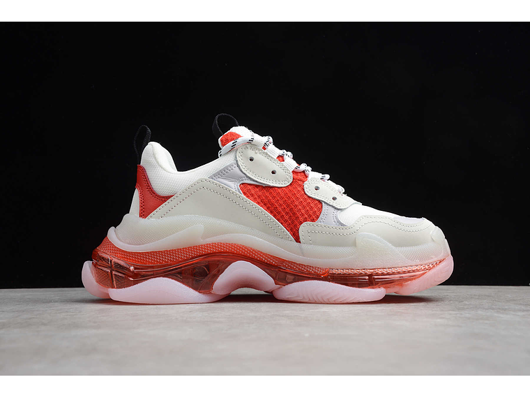 Balenciaga Triple S Clear Sole White Red 2