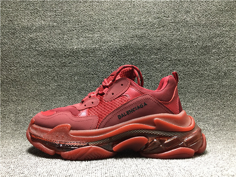 Balenciaga Triple S Clear Sole Wine red 1