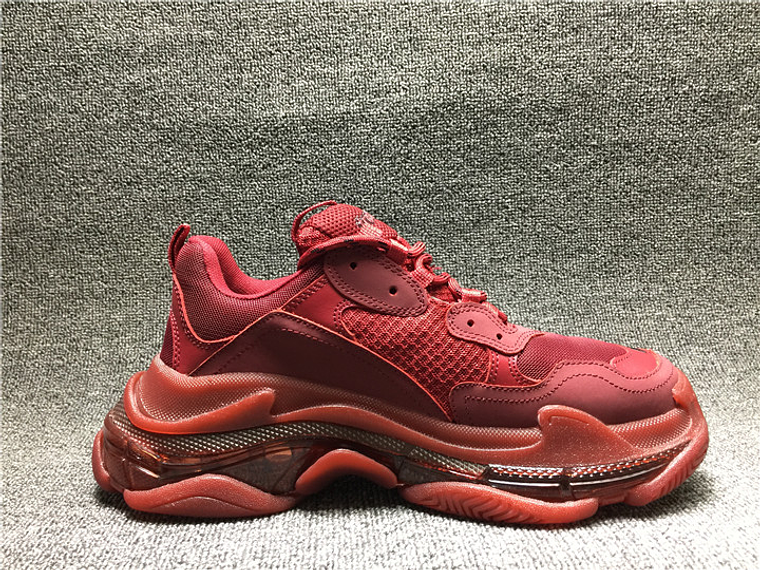 Balenciaga Triple S Clear Sole Wine red 2