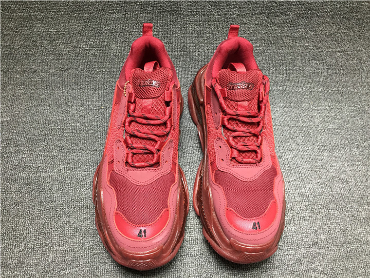 Balenciaga Triple S Clear Sole Wine red 4